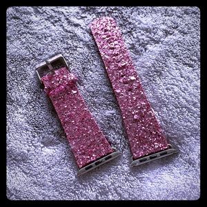 Pink glitter Apple Watch band